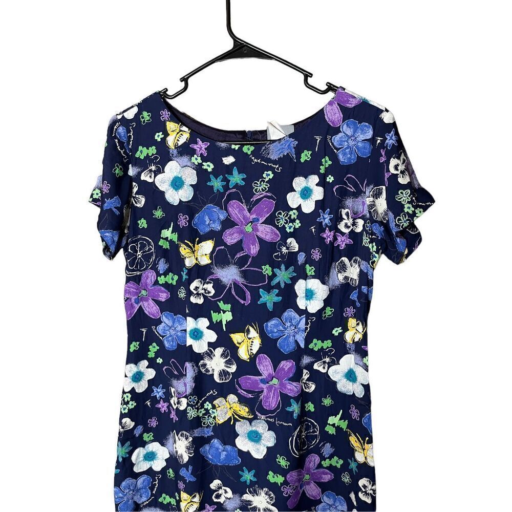 Vintage Y2K Rabbit Rabbit Rabbit Designs Flower Print Dress - Picture 2 of 7